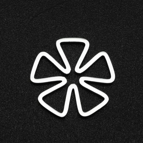 5pcs/lot 100% Stainless Steel 15x15 Flower DIY Charm Connector Wholesale Jewelry Bracelet Making Charms OEM Order Accepted