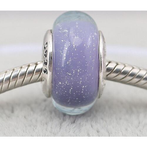 Authentic 925 Sterling Silver Bead Purple Blister Glass Beads For Original Pandora Charm Bracelets & Bangles Jewelry