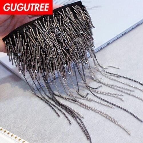 GUGUTREE brooch breastpin tassels shoulder board patch metal patches badges applique patches for clothing CH-28