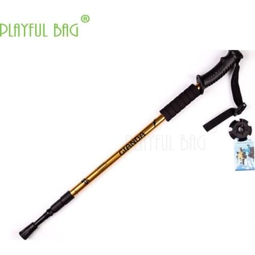 Outdoor activities lovers Four alpenstock Alloy 3 straight handle golden Aluminum alloy Tungsten rod tip best gift ZK39