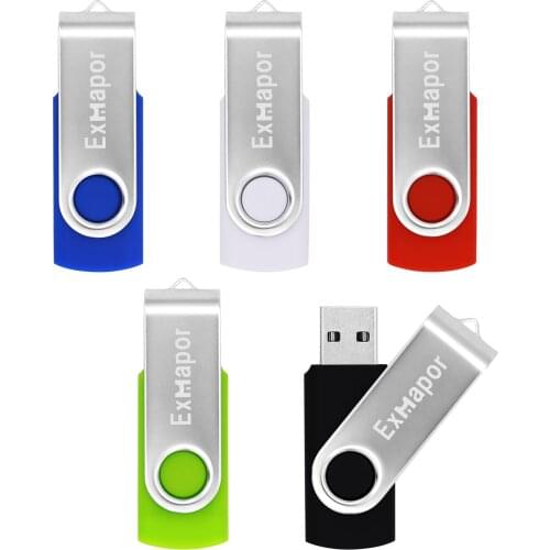 Flash Drive 32 GB 5 Pack Thumb Drive 32GB USB Memory Stick Exmapor USB Drive Portable USB 2.0 Pendrive Metal Jump Drive Colorful