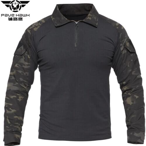 Men Summer T-Shirts Long sleeve frog top camouflage field suit Thickened elastic knitted fabric training suit