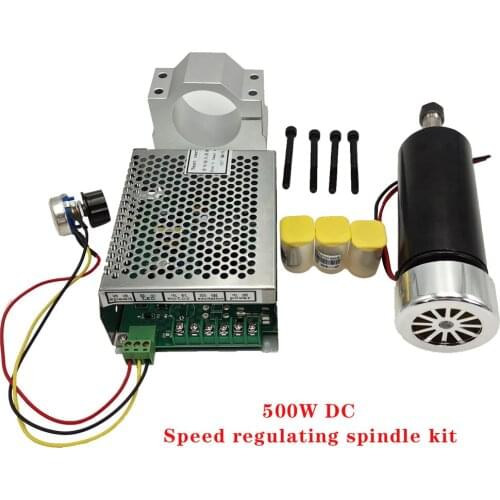 Air cooled 0.5 0.4 0.3 kW 12000 rpm CNC spindle motor kit ER11/ chuck 500 watt spindle motor+electric engraving speed regulator