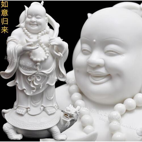 16 "best return Maitreya white porcelain Buddha Home Furnishing living room decorations decorative high-end ceramic ornaments cr