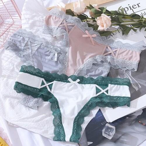 Cute Sexy Underwear G-strings Thongs for Young Women Girls Seamless Lingerie Female Transparent Lace Panties String Femme 2021