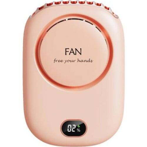 Lazy Neck Fan USB Charging Mini Digital Display Neck Hanging Fan Leafless Fan Desktop Small Fan Large Wind Fan 3 Wind Speed