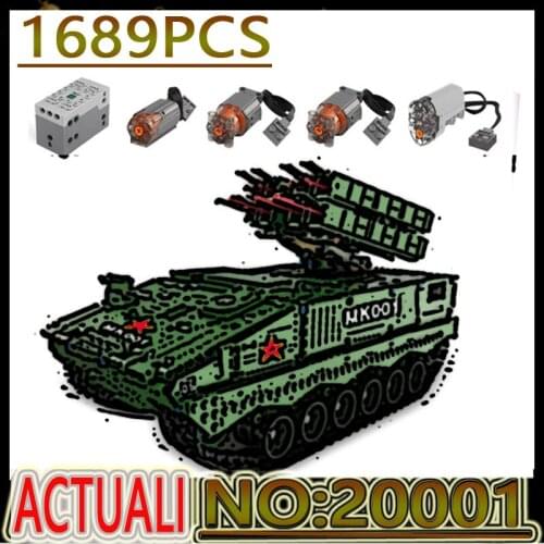 MK20001 Military Flag HJ-10 Battle Anti-Tank Missile Vehicle Building Blocks Bricks Kids Electric Toys Birthday Christmas Gift