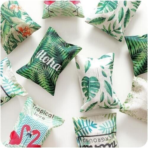 Home plant cotton and linen tissue box living room bedroom paper towel set rainforest fabric paper bag