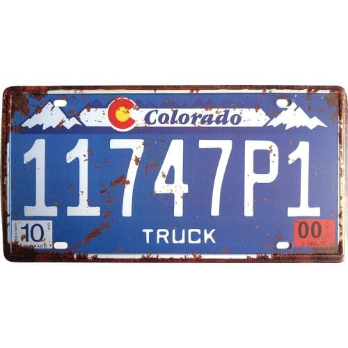 Colorado 11747P1 Retro Vintage Home,Bathroom and Bar Wall Decor Car Vehicle Auto License Plate Tin Sign Embossed Tag Size Home