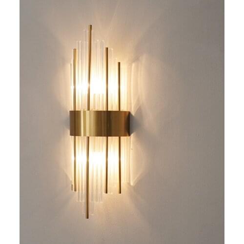 Nordic Modern LED Crystal Wall Lights for Bedroom Wall Lamp Living Room Bedside Home Deco Wall Light Sconce Lamps Light Fixtures