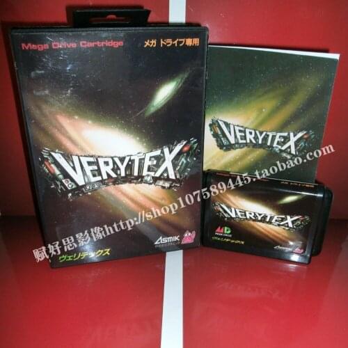 New Arrival Sega MD game - Verytex with Box and Manual for 16 bit Sega MD game Cartridge Megadrive Genesis system