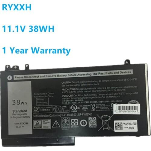 New RYXXH Laptop Battery for Dell Latitude 12 5000 11 3150 3160 E5250 E5450 E5550 M3150 Series 09P4D2 9P4D2 11.1V 38WH
