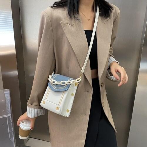 Autumn Mini Bag 2021 Fashion Handbag Hit Color Thick chain Single Shoulder crossbody bag designer bag fashionable purse tote sac