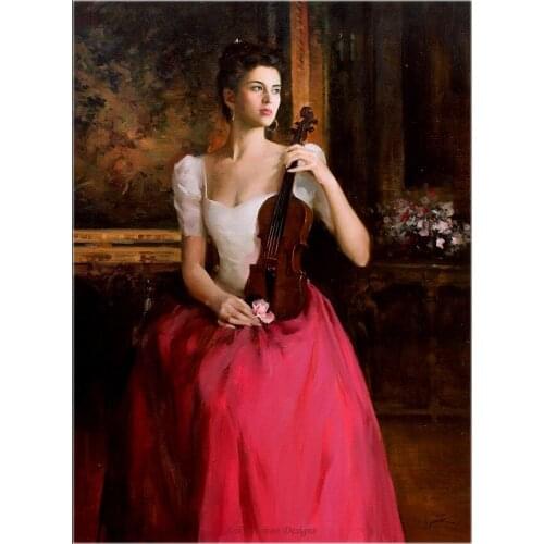 Counted Cross Stitch Kits Needlework Embroidery - Crafts 14 ct Aida DMC Color DIY Arts Handmade Home Decor - Roses and Violin 1