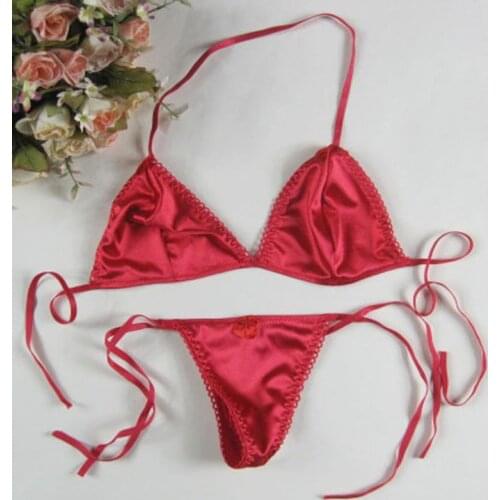 Sexy Lacing Sexy Temptation Hollow Bikini Three-Point Wireless Bra Set Underwear Women Set