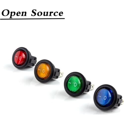 4Pcs 12v Led Switch 16A 12V Light Switch Power Switch Car Button Lights ON/OFF 3pin Round Rocker Switch