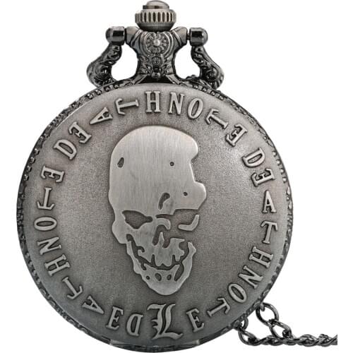 Death Note Theme Quartz Necklace Pocket Watch Full Hunter Pendant Pocket Clock Cosplay Gift for Student Anime Boy Sweater Chain