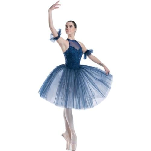 Navy blue lace bodice Ballet Tutu Girl & women Ballet Tutu Stage Performance Ballet Costume Dance Tutu Halter dance tutu