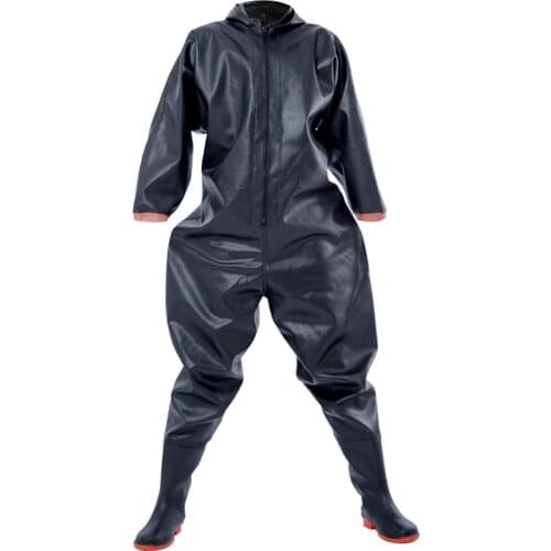 Water pants one-piece body thickened waterproof clothes rain pants belt rain boots catch fish touch fish wading clothes water