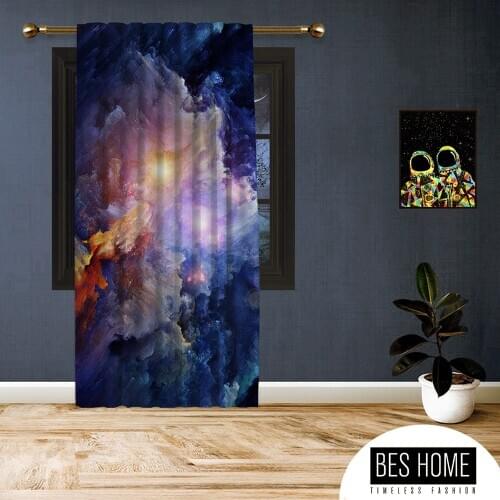 Space-X-XI,Window Curtain 1 panel,Blackout,Room darkering,Custom size, made to order