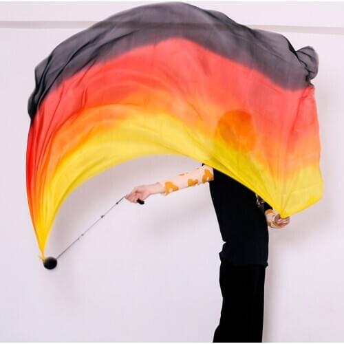 1pc Belly Dance Silk Veil POI Ball Women Bellydance Veil POI Streamer Stage Prop Thrown Ball 200x90cm Professional Customized
