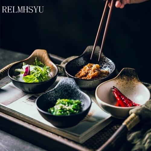 1PC Japanese Style Retro Simple Small Rice Soup Bowl Hot Pot Restaurant Spicy Sauce Dinner Bowl Tableware