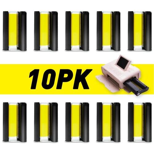 UniPlus 10pcs Color Ink Cartridge Cassette 6 inch Compatible for Canon Selphy CP Series Photo Printer CP1200 CP1300 CP910 CP900