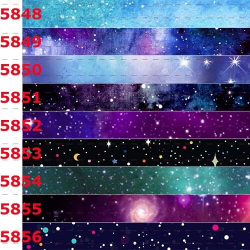10yards -different sizes -Starry sky ribbon printed Grosgrain ribbon DIY