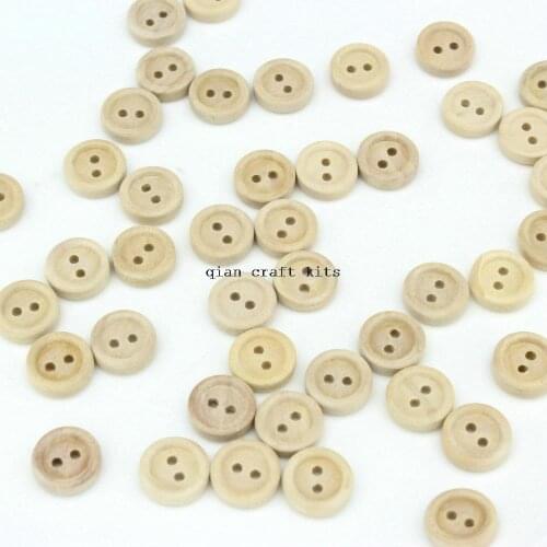 1000pcs 11mm Unfinished Natural Wood button 2 holes No varnish for handicraft