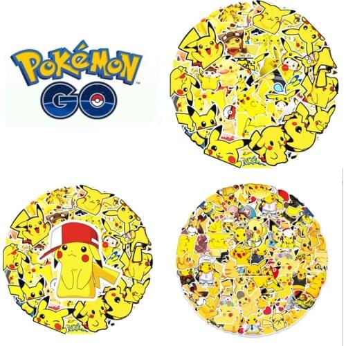 50/100/150PCS Anime Pokemon Pikachu Sticker Cartoon Cute Psyduck Girls Kids Laptop Luggage Skateboard Guitar Waterproof Sticker