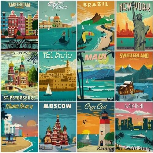 5D Diy Diamond Painting Embroidery New York Travel City Landscape Full Drill Rhinestone Cross Stitch Kits Mosaic Picture Decor