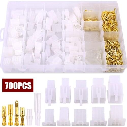 700Pcs 2.8mm 2 3 4 6 9 Pin Plug Housing Crimp Electrical Automotive Wire Terminals Connector Kit for Motorcycle Bike Car Boat
