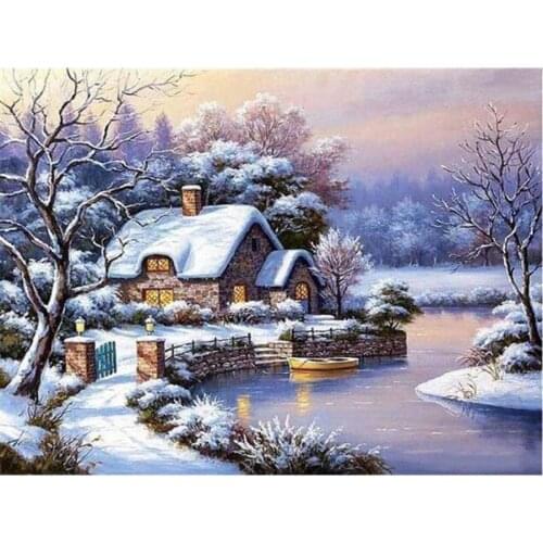 Brand new diamond 5D Diy diamond painting cross stitch diamond embroidery snow scene home decoration painting