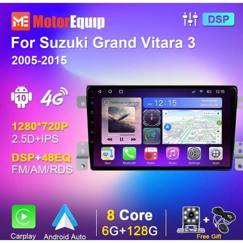 Autoradio with frame For Suzuki Grand Vitara 3 2005-2015 Car Radio Stereo Video Audio Carplay Android 10 DSP 8 Cores IPS Screen
