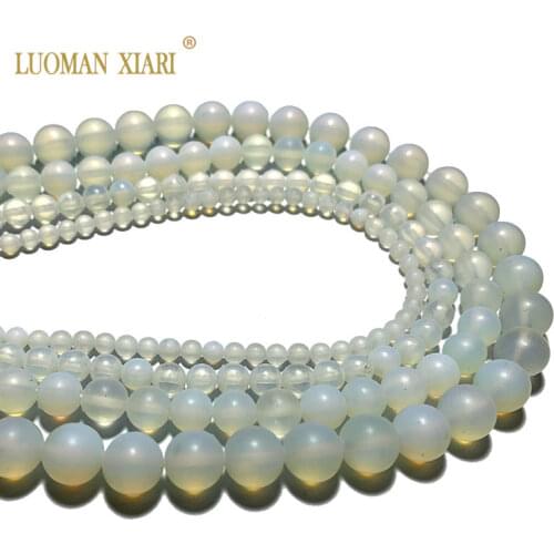 Wholesale Dull Polish Opal Matte Round Natural Stone Beads For Jewelry Making DIY Bracelet Necklace 4/6/8/10 mm Strand 15