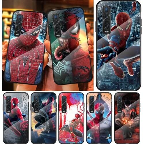 Cool Marvel Spider Man For OPPO A9 2020 A52 Find X2 Lite Realme 7 7i C3 XT 6 5 Pro Tempered Glass Cover Phone Case