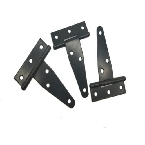 Black IronT Hinges Cabinet Furniture Hinge Garden Shed 3-12 Inch Wooden Door Gate for Light Door Gate Furniture Hardware