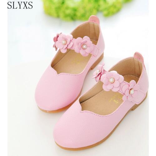 Children Shoes Girls 2020 Autumn Fashion Flower Kids Leather Shoes Solid All-match Casual Kids Shoes