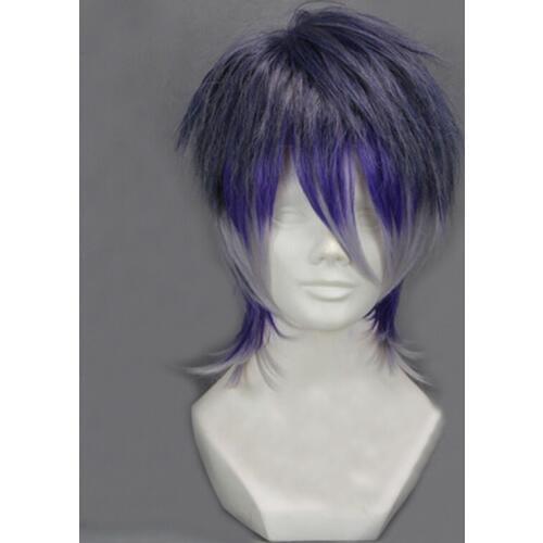 Diabolik Lovers Sakamaki Reiji Short Gradient Purple Cosplay Wig Heat Resistant Synthetic Hair Cos Wigs + Wig Cap