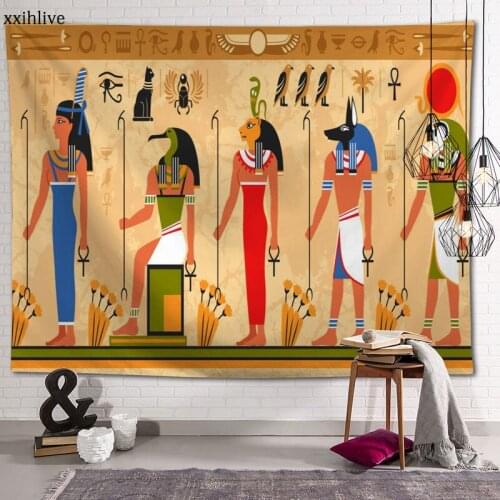 Ancient Egyptian Fresco Hanging Fabric Background Wall Covering Home Decoration Blanket Tapestry Bedroom,Living Room Wall Decor
