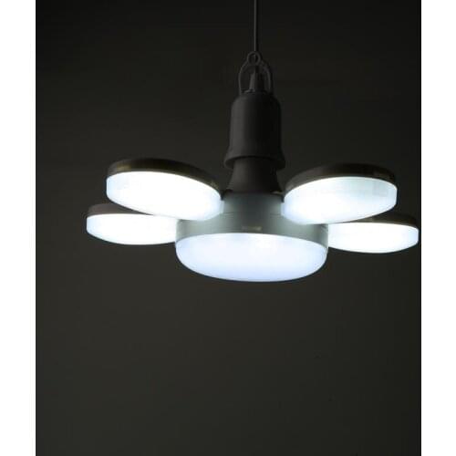 E26/E27 LED Garage Light Led Bulb 85-265V Deformation Foldable Fan Blade Led Lamp For Living Room Garage Workshop Lighting