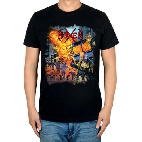 3 styles Hexen Brand terrorist attack t shirt Cotton Punk fitness Hardrock Metal Black shirts Casual skateboard illustration