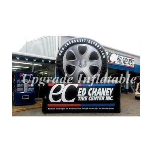 Custom giant black and white advertising inflatable tire,inflatable tyre for sale