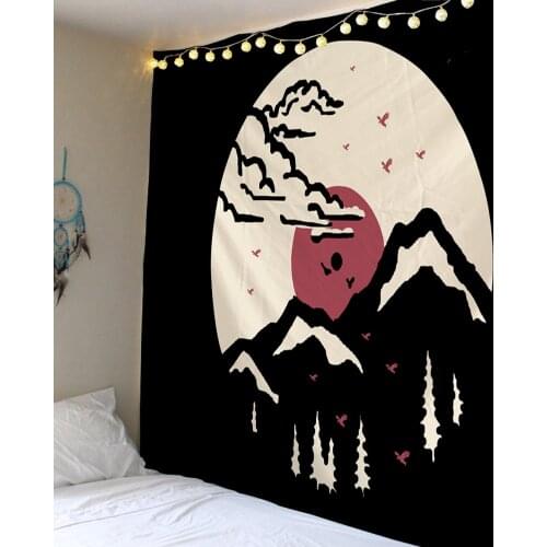 Mountain Moon Star Indian Mandala Tapestry Wall Hanging Bohemian Gypsy Psychedelic Tapiz Witchcraft Tapestry Room Decor Tapiz