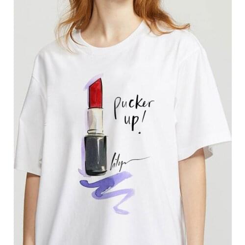 Korea Ulzzang Beautiful girl Printed Cute Summer Short Sleeve Top T-shirt women Fashion Soft Casual White T shirts Tops