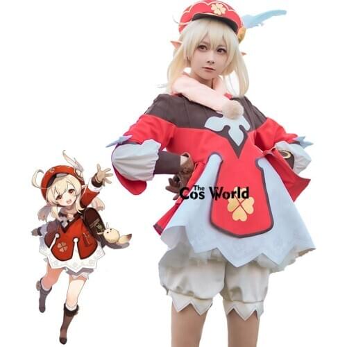 Genshin Impact Mondstadt Klee Dress Uniform Outfit Games Cosplay Costumes