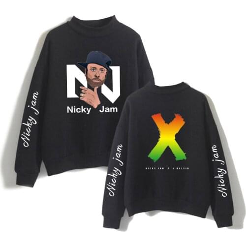 2020 Hot Sale nicky jam Fashion Print Turtleneck Sweatshirts Women/Men Long Sleeve Sweatshirts Casual Streetwear Clothes