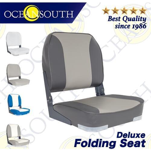 Oceansouth Deluxe Folding Boat Seat Marine-Grade Aluminium Heavy-Duty Coated Moulded Plastic Frame Fishing Boat Accessories