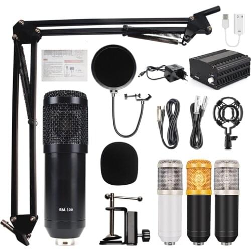 Bm 800 microphone 48V phantom power microphone for pc computer bm800 studio microfone condensador professionnel for recording