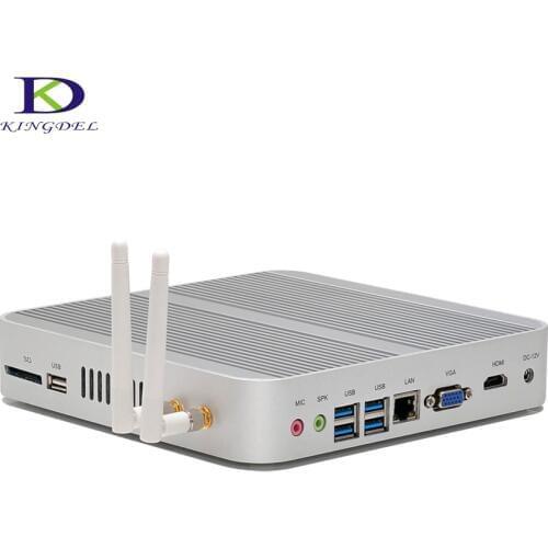 Fanless mini PC Intel Core i5 6260U Dual core Intel Iris Graphics 540 micro computer HDMI SD Card Port 300M WIFI NC340